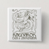 Ragnarök Vierkante Button 5,1 Cm (Voorkant)