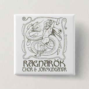 Ragnarök Vierkante Button 5,1 Cm