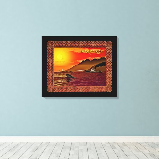 Ragnarok voor walvissen canvas afdruk (Insitu (Houten vloer))