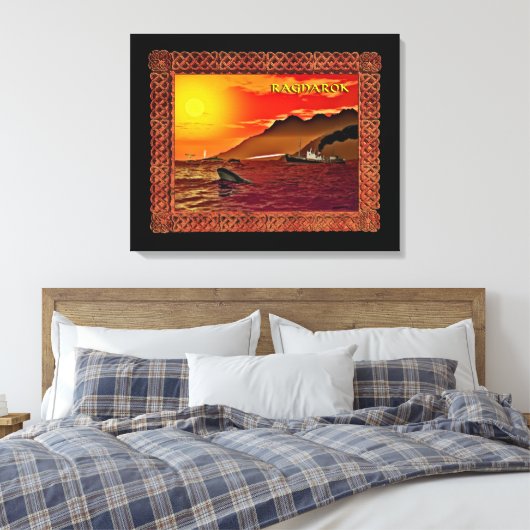 Ragnarok voor walvissen canvas afdruk (Insitu (Slaapkamer))