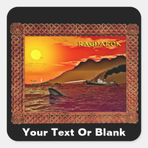 Ragnarok voor walvissen vierkante sticker