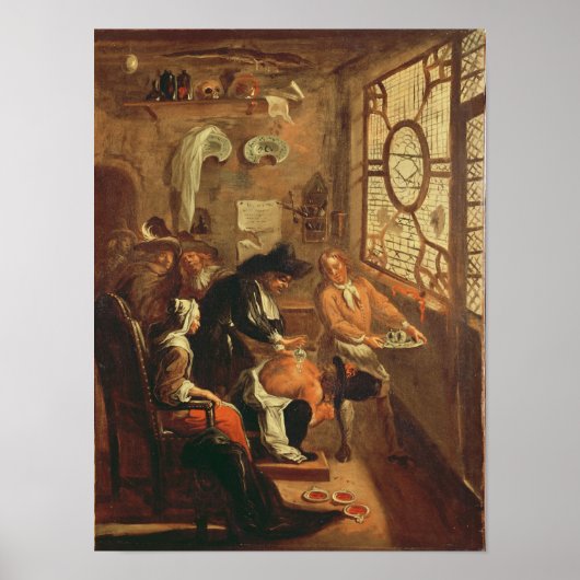 Ragotin Behandeld met een Cuppingglas Poster (Voorkant)
