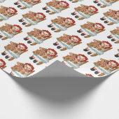 Ragpop en teddybeer op stoel cadeaupapier (Hoek)