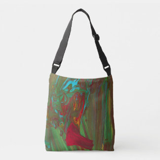Rags To Riches 1 Vette Rode Groene Abstracte Boods Crossbody Tas