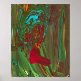 Rags To Riches 1 Vette Rode Groene Abstracte Kunst Poster
