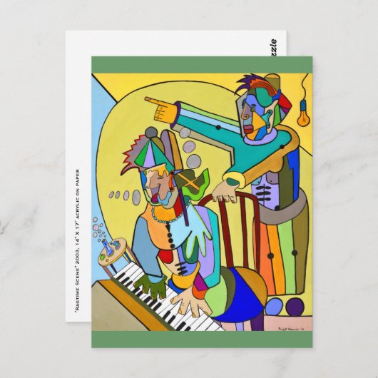 "Ragtime Scene" door Ruchell Alexander Briefkaart (Voorkant / Achterkant)