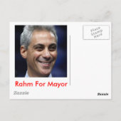 Rahm Emanuel voor burgemeester Briefkaart (Achterkant)