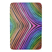 Raiboog Stripes Curven Lijnen op zwart Badmat (Voorkant Verticaal)