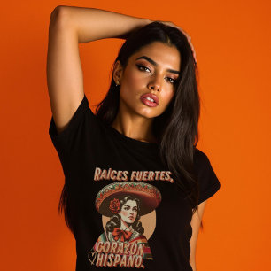  Raíces Fuertes Corazón Hispano Spaans T-shirt