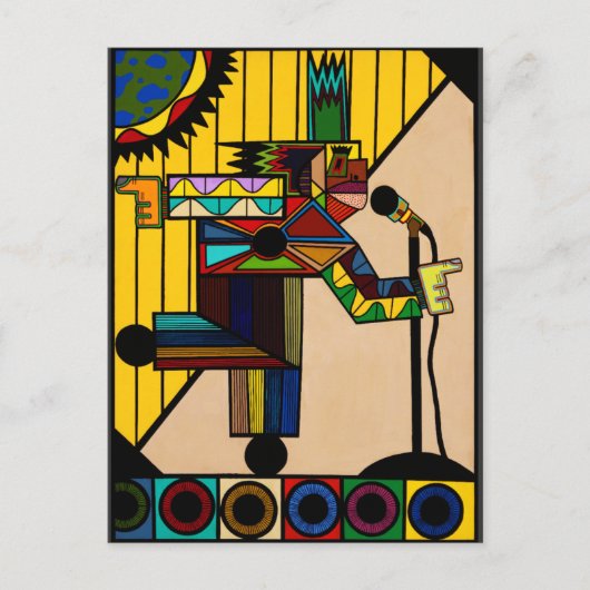 "Raid I Blues" door Ruchell Alexander Briefkaart (Voorkant)