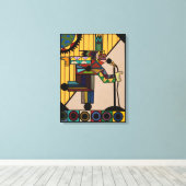 "Raid I Blues" door Ruchell Alexander Canvas Afdruk (Insitu (Houten vloer))