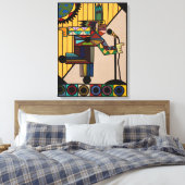 "Raid I Blues" door Ruchell Alexander Canvas Afdruk (Insitu (Slaapkamer))