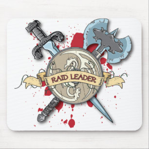 RAID LEADER-Tattoo - Sword, Ax en Shield Muismat