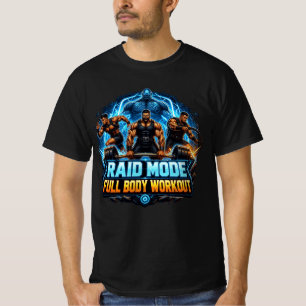 Raid Mode Full Body Workout: MMORPG Gym Motivatie T-shirt