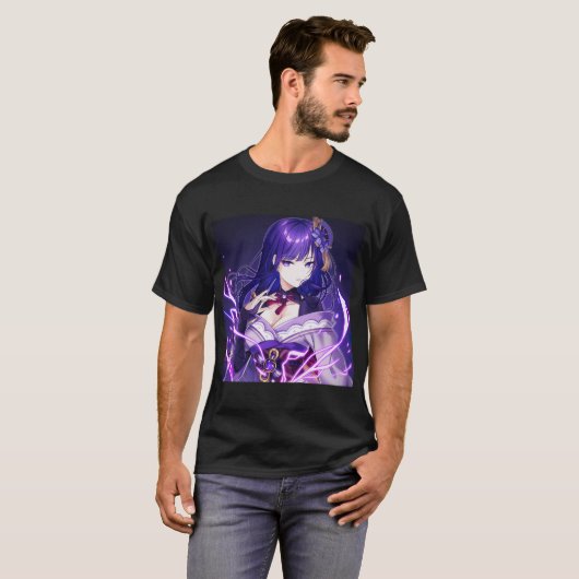 Raiden Shogun genshin impact (11) T-shirt (Voorkant volledig)