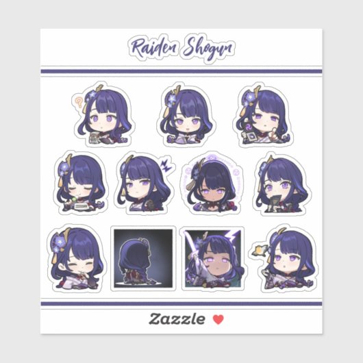 Raiden Shogun Stickers (Vel)