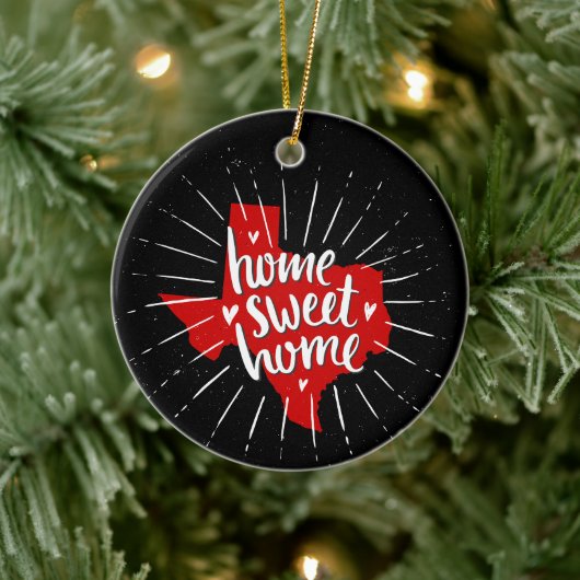 Raider Red and Black Home Sweet Home - Texas Keramisch Ornament (Boom)