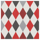 Raider Red en Black Argyle Pattern Fabric Stof (Close Up)