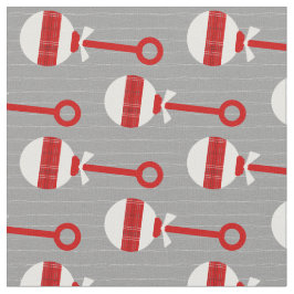 Raider Red en Black Pset Baby Rattle on Grey Stof
