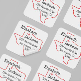 Raider Red Texas Silhouette Couple Adres Label