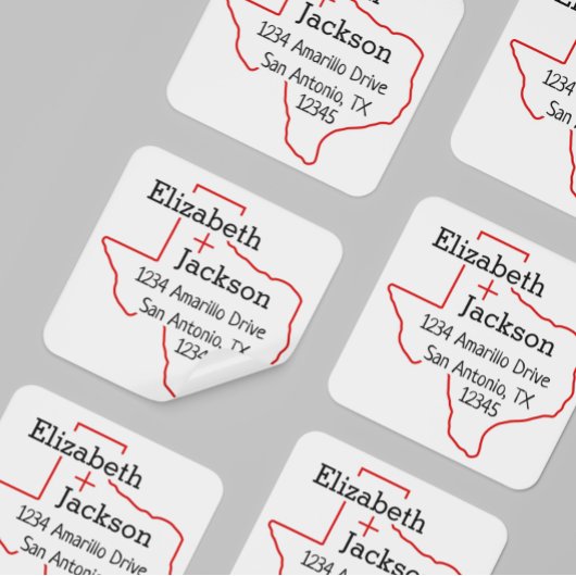 Raider Red Texas Silhouette Couple Adres Label