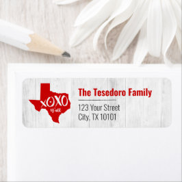 Raider Red XOXO, Y'all - Texas State Shape Etiket