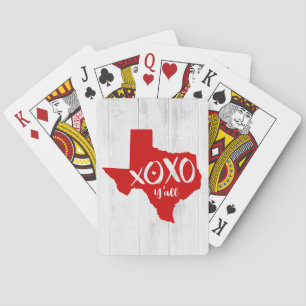 Raider Red XOXO, Y'all - Texas State Shape Pokerkaarten