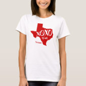 Raider Red XOXO, Y'all - Texas State Shape T-shirt (Voorkant)