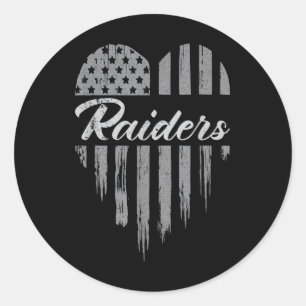 Raiders Heart Name Mannen Vrouwen Meisje Kind Ronde Sticker