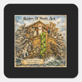Raiders van Noah's Ark Cartoon door Rick London Vierkante Sticker