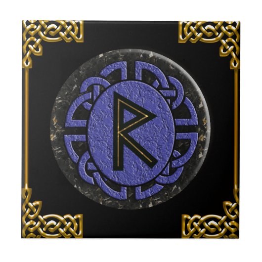 " raidho " - oudere futhark tegeltje (Voorkant)