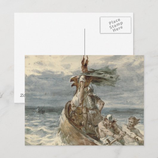  Raiding Vikings Painting (1873) Briefkaart (Voorkant / Achterkant)