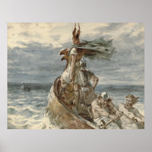 Raiding Vikings Painting (1873) Poster