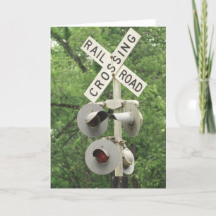 Rail Road Crossing Sign Blank 5x7 Kaart
