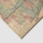 Rail Road Map of Massachusetts, 1879 Decoupage Tissuepapier (Detail)