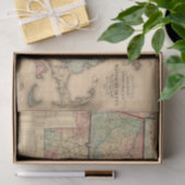 Rail Road Map of Massachusetts, 1879 Decoupage Tissuepapier (Geschenk)