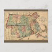 Rail Road & Township Map of Massachusetts, 1879 Briefkaart (Voorkant)