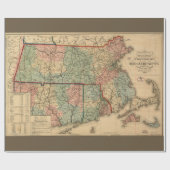 Rail Road & Township Map of Massachusetts, 1879 Cadeaupapier (Vlak)