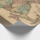 Rail Road & Township Map of Massachusetts, 1879 Cadeaupapier (Hoek)