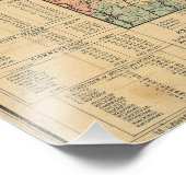 Rail Road & Township Map of Massachusetts, 1879 Foto Afdruk (Hoek)