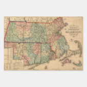 Rail Road & Township Map of Massachusetts, 1879 Inpakpapier Vel (Voorkant 3)