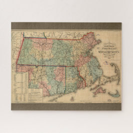 Rail Road & Township Map of Massachusetts, 1879 Legpuzzel