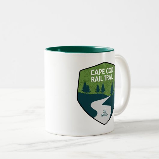 Rail van Cape Cod Tweekleurige Koffiemok (Voorkant rechts)