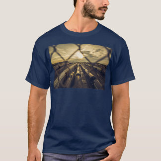 rail yards at sunset t-shirt