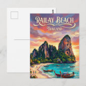Railay-strand Thailand Briefkaart (Voorkant / Achterkant)