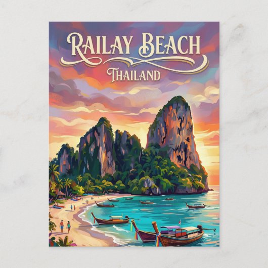 Railay-strand Thailand Briefkaart (Voorkant)