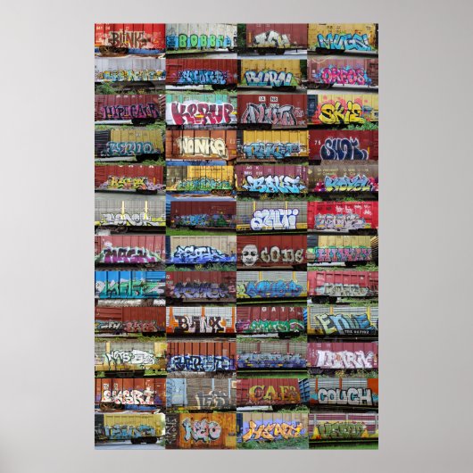 Railcar Graffiti Collage Poster (Voorkant)
