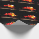 Railfan Night Shot Train Engine Party Gift Wrap Cadeaupapier (Hoek)