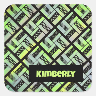 Railfence Patchwork Quilt Pattern Vierkante Sticker