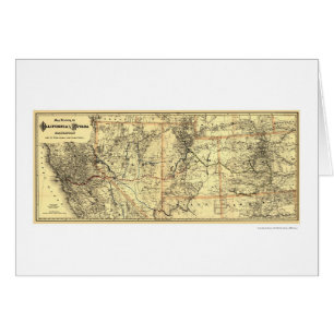Railkaart 1882 van Californië & Nevada